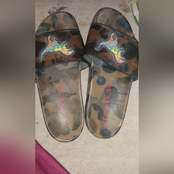 Coach Slide With Rainbow Signature Rexy - Picture 2 of 3